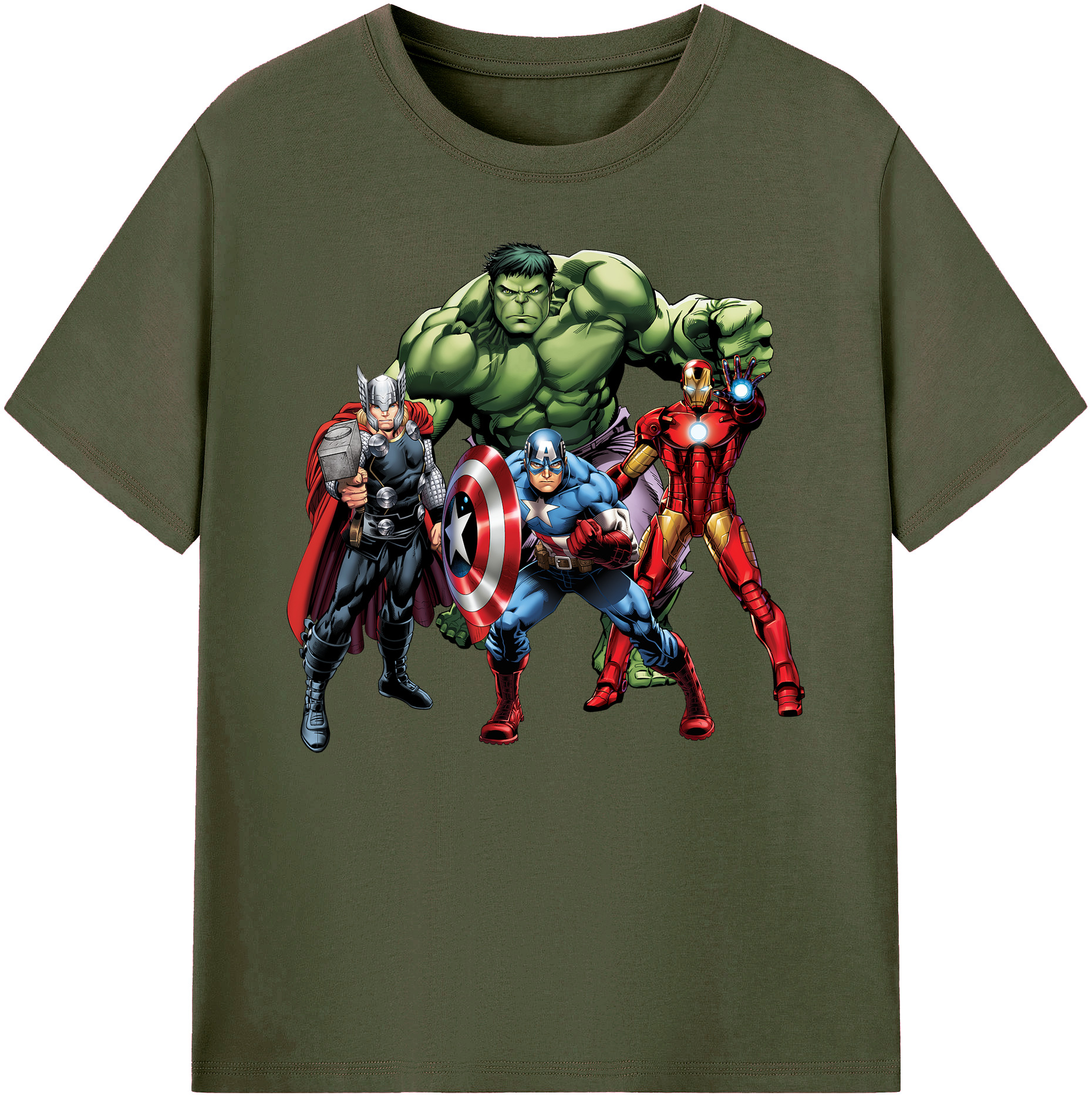 （画像用） アベンジャーズ The Avengers 綿100％ メンズ半袖Tシャツ｜肌触りやわらか＆通気性